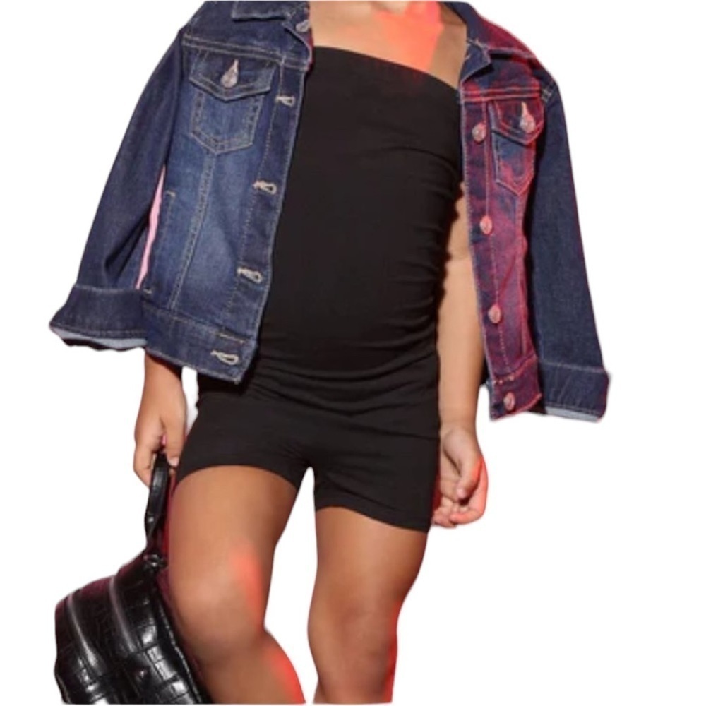Strapless Romper Short Stretch Romper